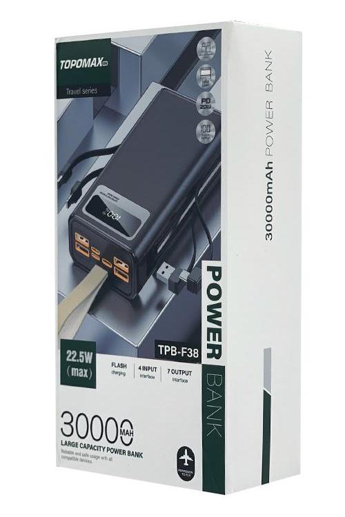 Topomax 30,000 mAh PD 20W 4-in-1 Power Bank TPBF38